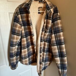Plaid Sherpa-Lined Shirt Jacket